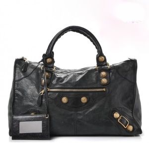 SOLD_BALENCIAGA Work Bag Black Giant 21 Gold Hdwr